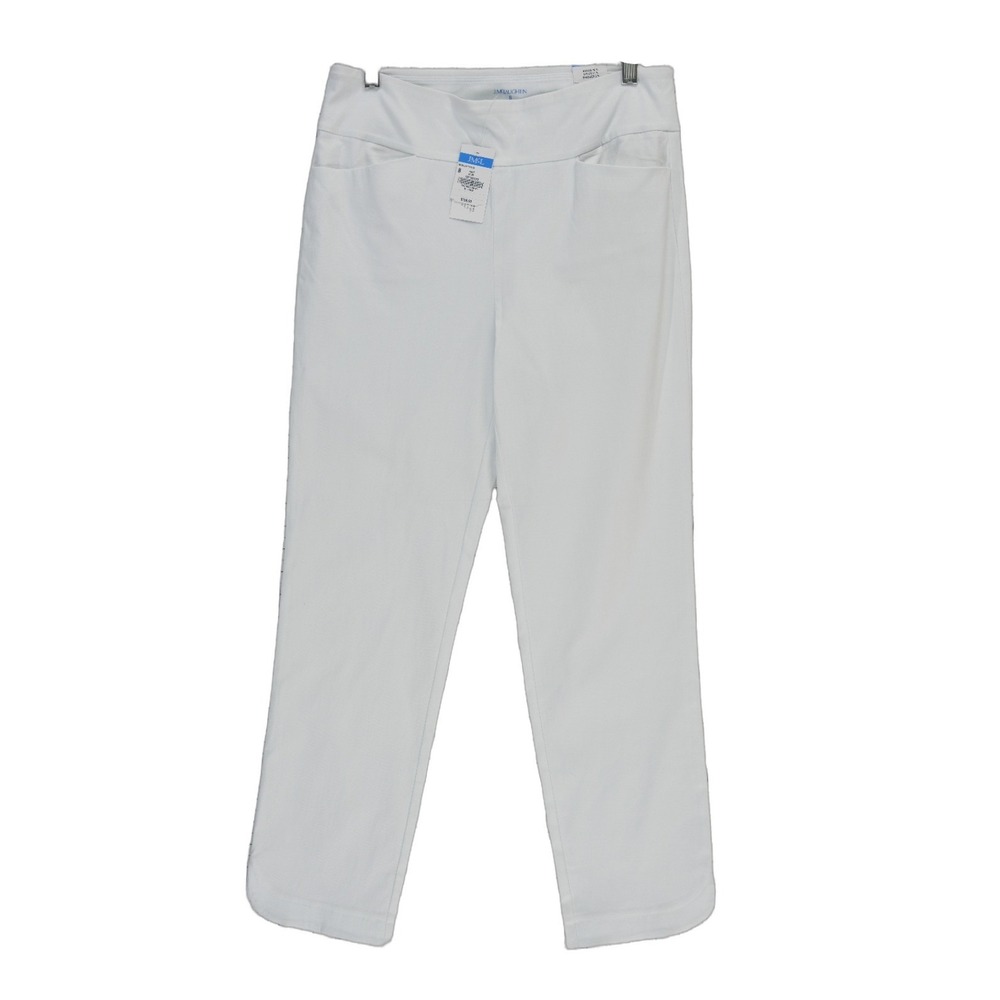 NEW J.McLaughlin Romilly Pants Women's Size 8 White Pull On Stretch Straight Leg